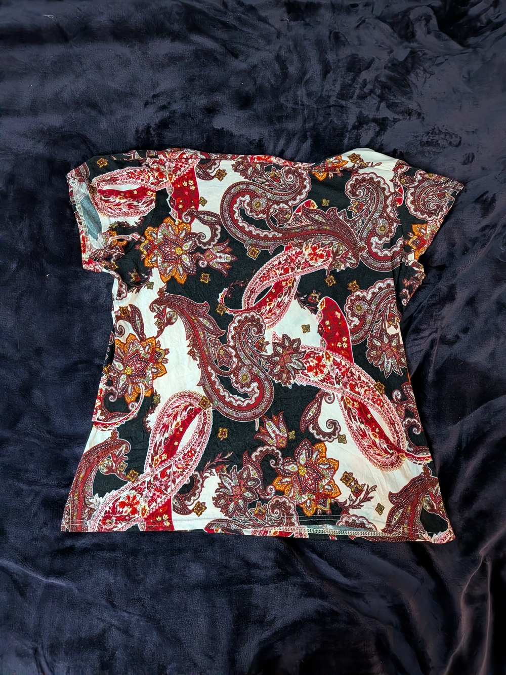 VENUS Paisley Print Blouse in Black, Red and White - Picture 2 of 4